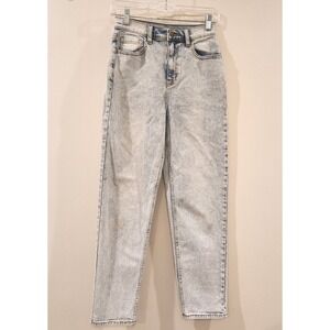 Fashion Nova Mom Jeans Women's High Waist Acid‎ Wash Retro Tapered Denim Size 5